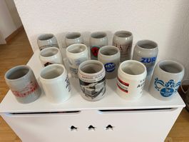 Bierkrüge 13 Stück - diverse Motive
