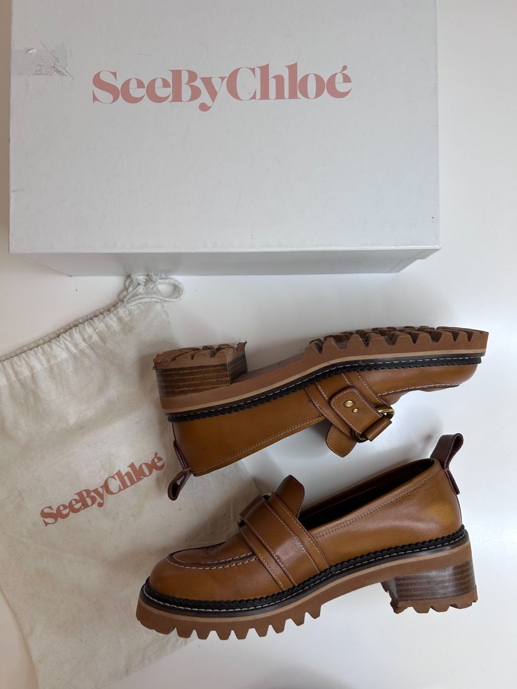 Chloé Scarpe da donna: See by Chloé Leather Loafers – Usato da St. Gallen venduto da look-twice