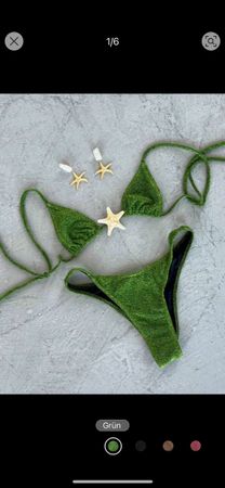 Grüner Shein Bikini mit Seestern Gr. S