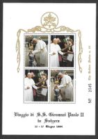 Sonderblock Johannes Paul II in der Schweiz 1984 **