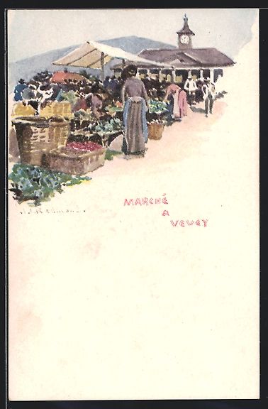 Cartes postales: Vevey, Marché, auf dem Markt – D'occasion à Berlin par bartko-reher