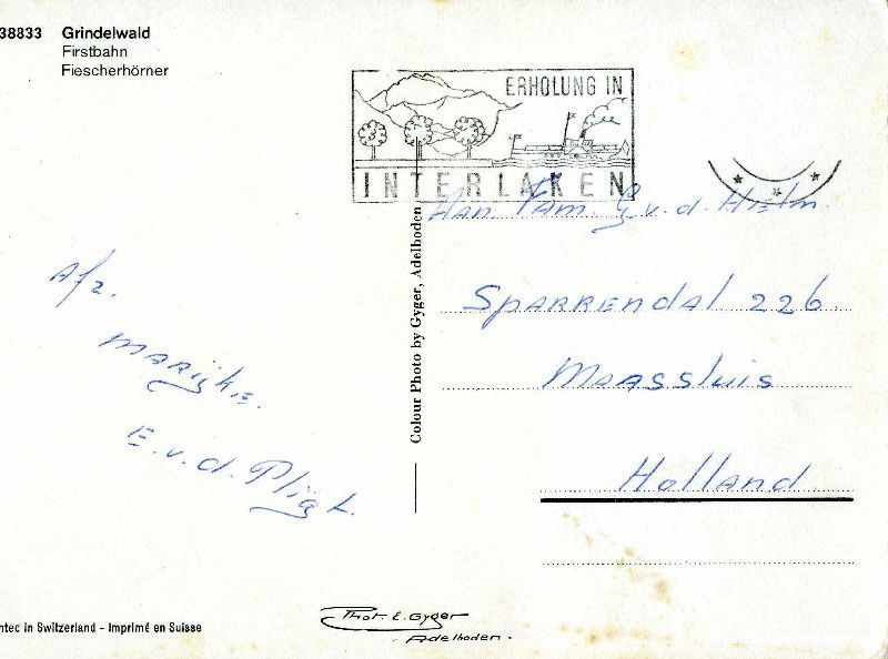 Cartoline postali: Grindelwald - Firstbahn + ca. 1970 – Usato da Emmenbrücke venduto da teestube 1