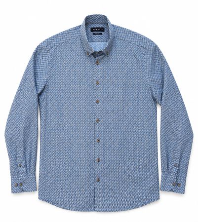 Bugatti Damen Hemd Gr. L Blau Weiss Geometrisches Muster