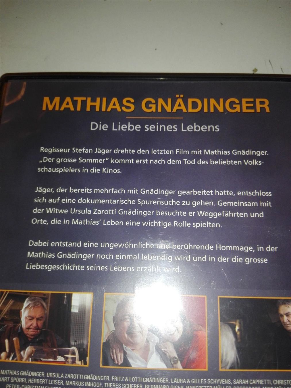 Tutti i DVDs: Mathias Gnädinger - Die Liebe seines Leben – Usato da St. Gallen venduto da elk2021 2