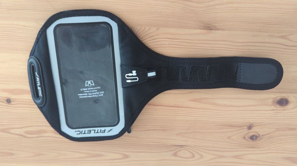 Brassard De Course Fitletic Forte Plus - Porte-téléphone Sécurisé - Unisexe Noir L/XL - Avec Poche Pour Cartes