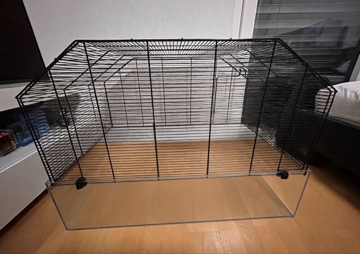 Ferplast Gabbie, trasporto & Sicurezza: Kleintierkäfig schwarz mit Plexiglasboden / gebraucht – Usato da Meilen venduto da nin_98wd