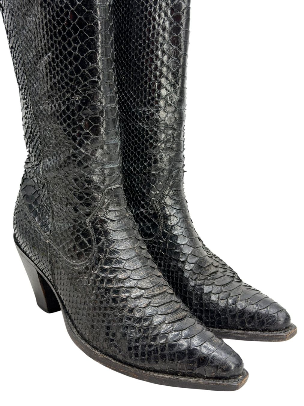 Chaussures hommes: Bottes santiags vintage Tony Mora python noir. Pointure 39 – D'occasion à Cossonay-Ville par PatineDuTemps 2
