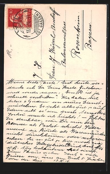 Cartoline postali: AK Wil, Strasse am obern Tor, 1916 – Usato da Berlin venduto da bartko-reher 1
