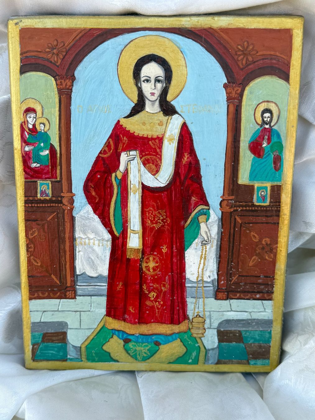 Dipinti: Ikone 19x14cm  Heiliger Stephanus – Usato da Vacallo venduto da cri_229f