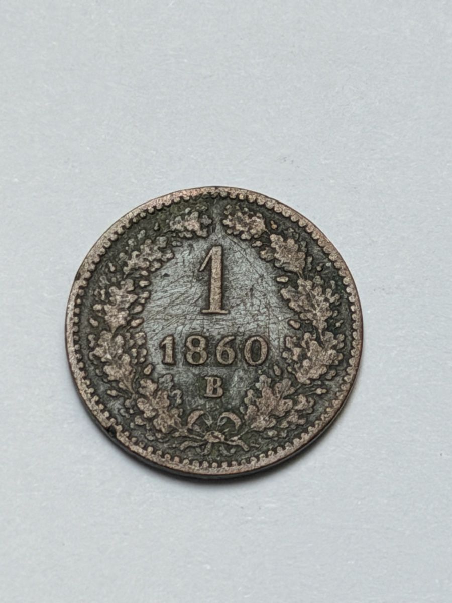 Tutti le monete: Pièce Autriche 1 Kreuzer 1860 B état usagé – Usato da La Tour-de-Trème venduto da Ahamaya