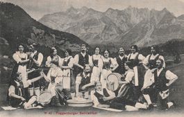 Toggenburg- Sennenfest-Bahnpost-Balkenstempel-1928