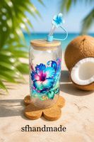 🌺Tropical Hibiscus🌺Trinkglas sfhandmade