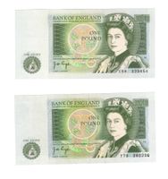 England 2 x 1 Pfund Note bankfrisch