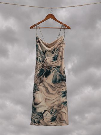 Kleid Seidenmix Marmormuster Grösse S Neu