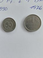 50 Pfennig 1990 & 1 Deutsche Mark 1976 - Top Zustand!
