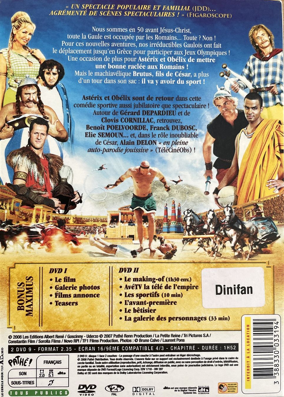 Tutti i DVDs: Astérix au Jeux Olympiques  Edition 2 DVD – Usato da Savagnier venduto da Ne2065 1