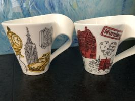 2 New Wave Kaffeetassen Teetassen Nürnberg New York Tassen