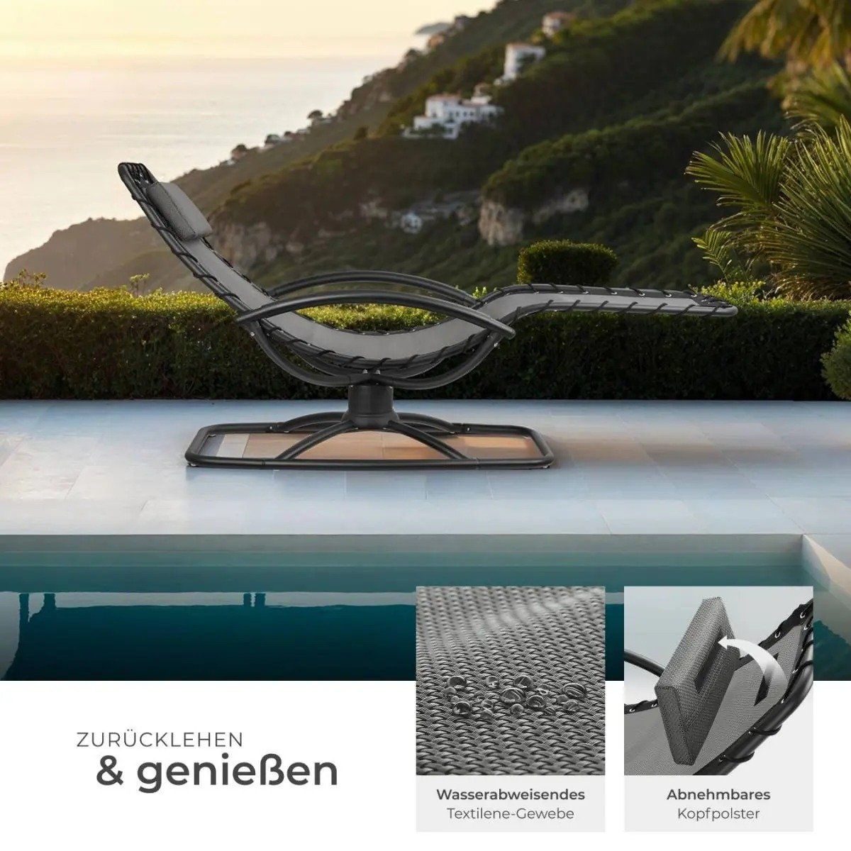 Liegen & Liegestühle: Gartenliege ergonomisch mit Schwingfunktion VELTORINA – Neu und originalverpackt aus Lachen SZ von sw3zzy 3