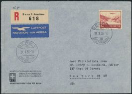 1950 - Flugpost - Brief - EF - nach USA