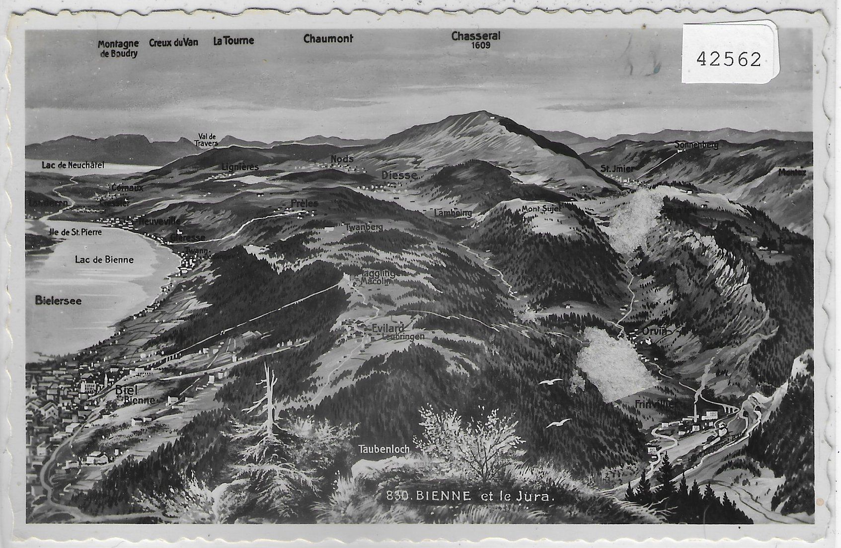 Ansichtskarten: Panorama Bienne Biel et le Jura – Defekt aus Ettingen von Kartenplanet