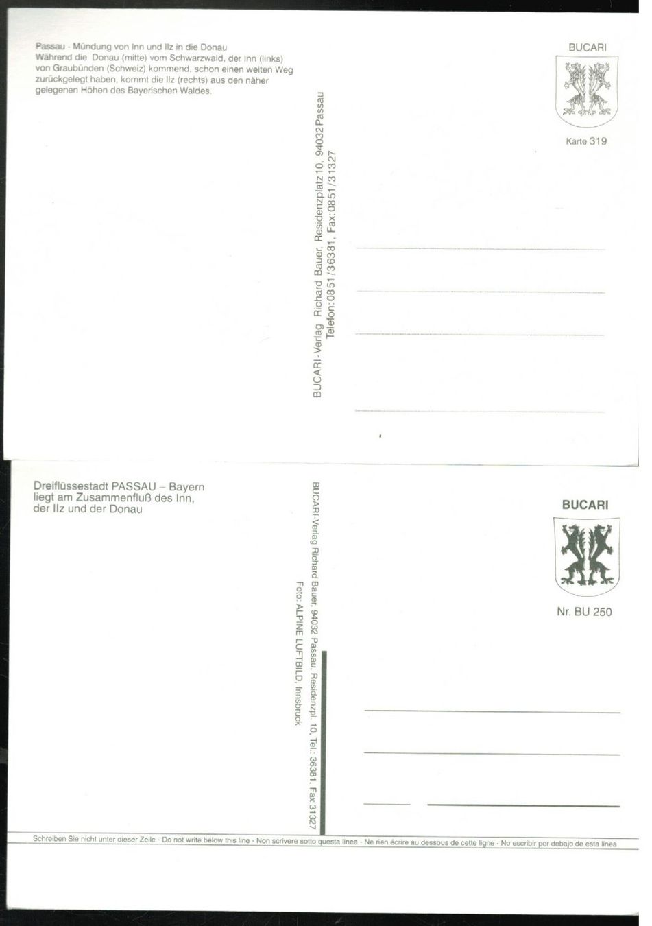 Cartoline postali: 2 AK Passau – Usato da Zürich venduto da Tolima194 1