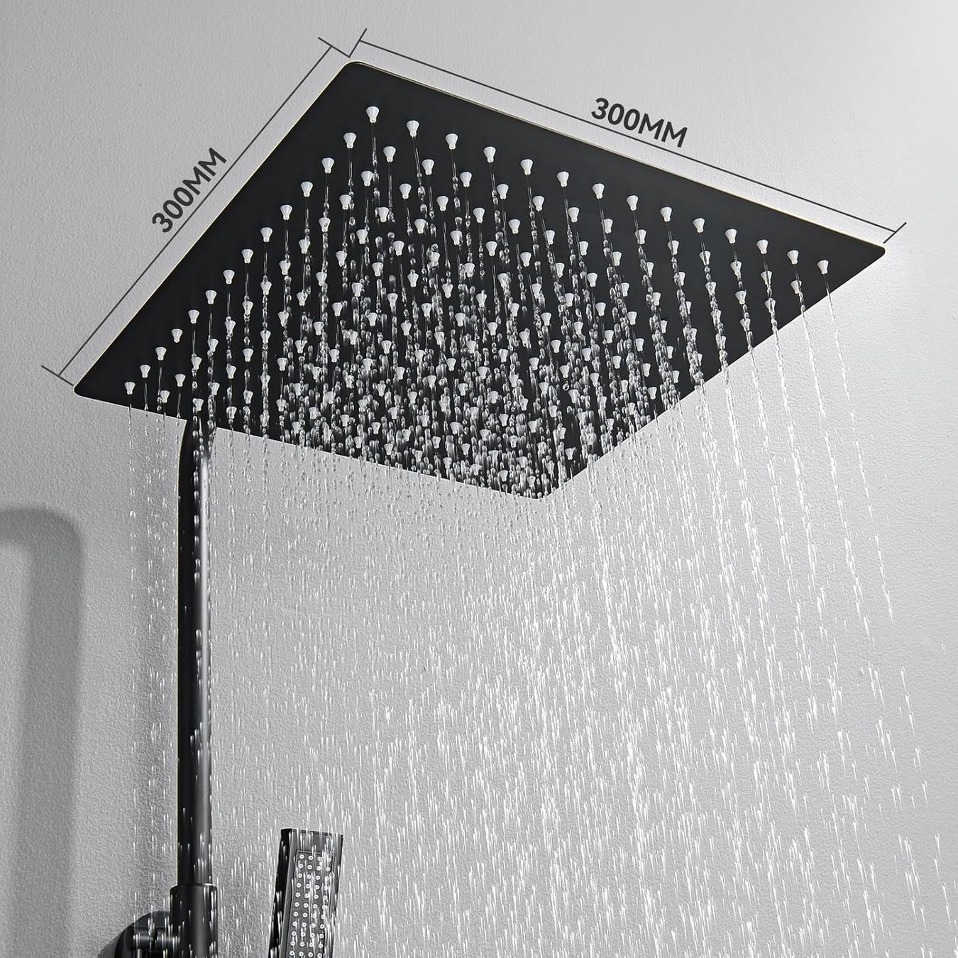 Soffioni doccia: Regendusche Duschsystem Schwarz 30cm Edelstahl Duschset – Nuovo e nell'imballaggio originale da Zürich venduto da jasminleut 1