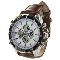 Pareor Chronograph Echt-Leder-Armband Präzises Quarz-Uhren