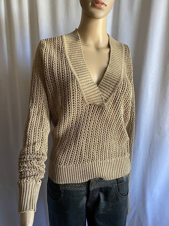 Maglioni & Felpe: Pullover | gehäckelt | Neuwertig | M | Gold Glitzergarn – Nuovo (secondo la descrizione) da Willisau venduto da Uspoffette