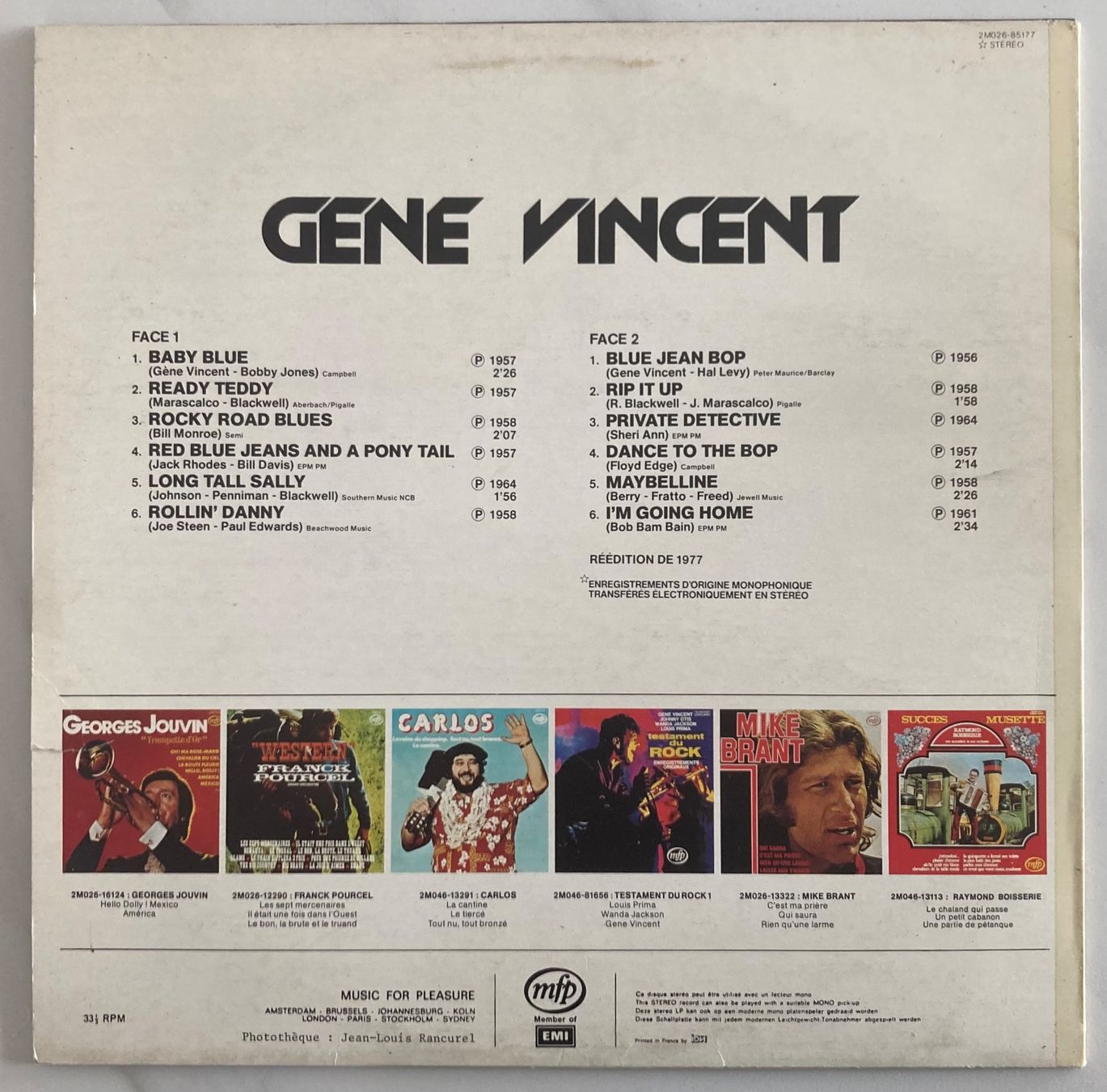 Dischi in vinile: GENE VINCENT - GENE VINCENT – Usato da Poliez-Pittet venduto da Newtown-Records 1