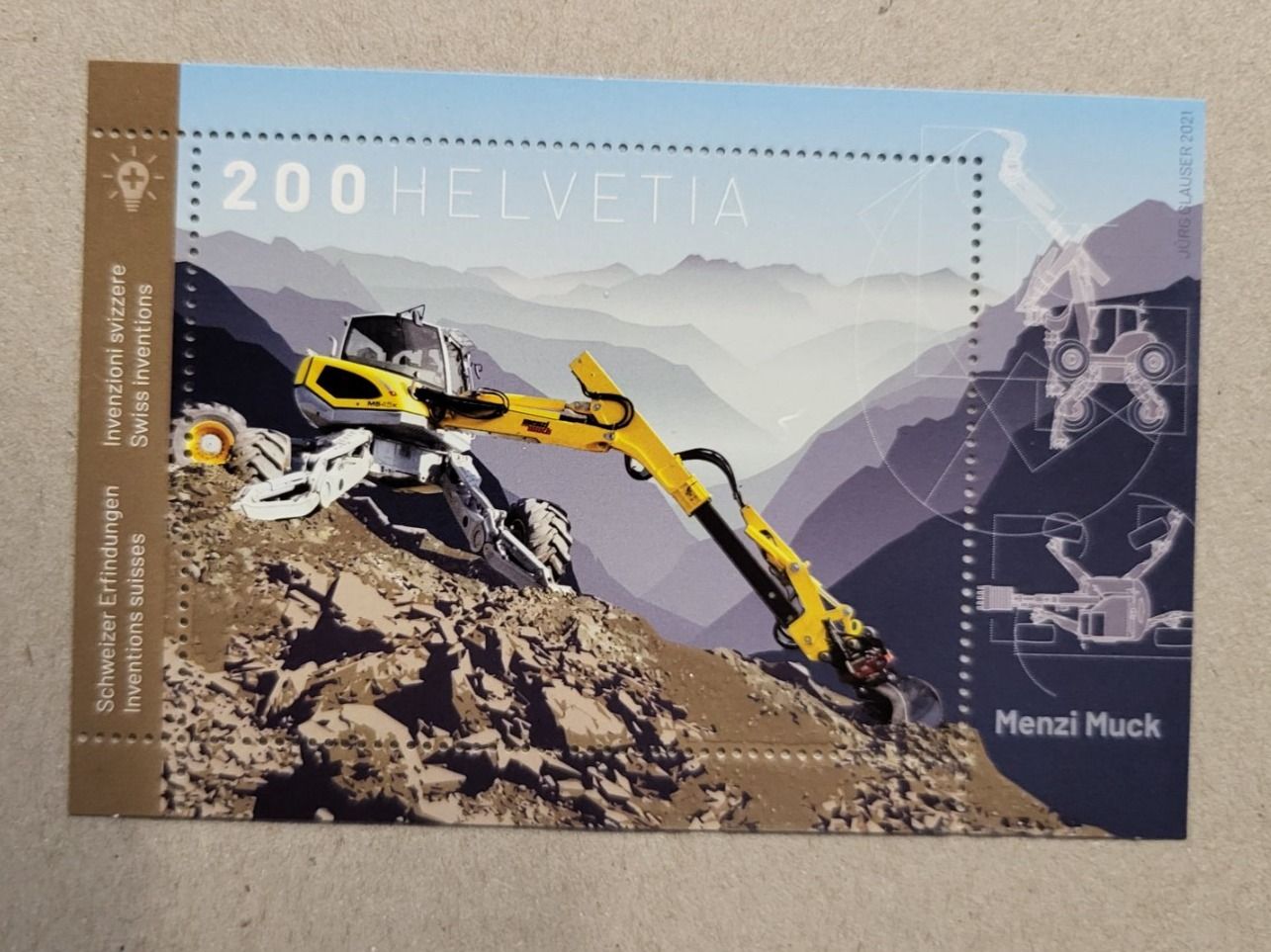 Alle Briefmarken: (870) Schweizer Erfindung «Menzi Muck» Postfrisch** – Neu (gemäss Beschreibung) aus Schwarzhäusern von Inot3