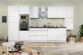 688 Küchenzeile Küchenblock 395cm weiss - Küche Einbauküche