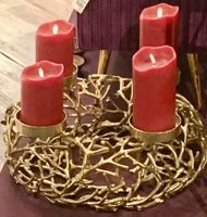 Kerzenhalter/Adventskranz/Weihnachten/Alu/Gold/Design/Neu