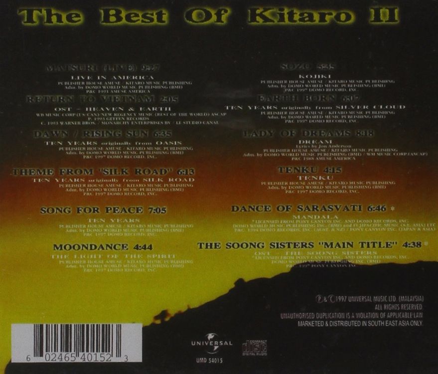 Kitaro The Best of Kitaro II 1997 Kaufen auf Ricardo