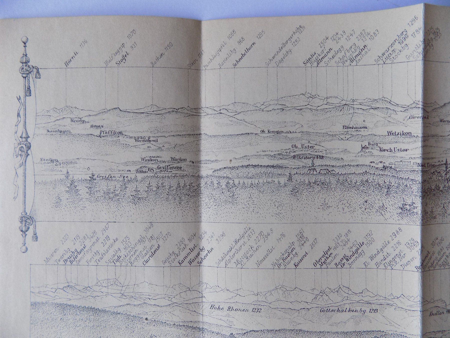 Incisioni: Loorenkopf Gebirgs-Ansicht 1897 – Usato da Risch venduto da Antikfee 2
