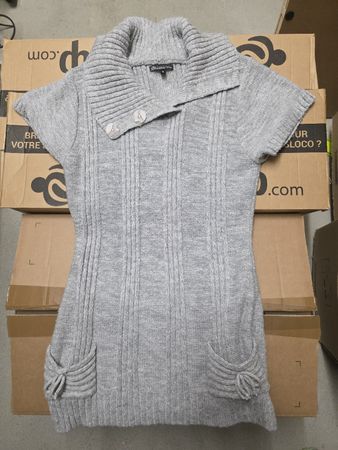 Strickkleid kurzarm Gr.M Grau. Winter-Fashion