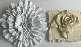 Vintage 2 X Duftstein Blume Puder Geschenk Keramik Ton deko