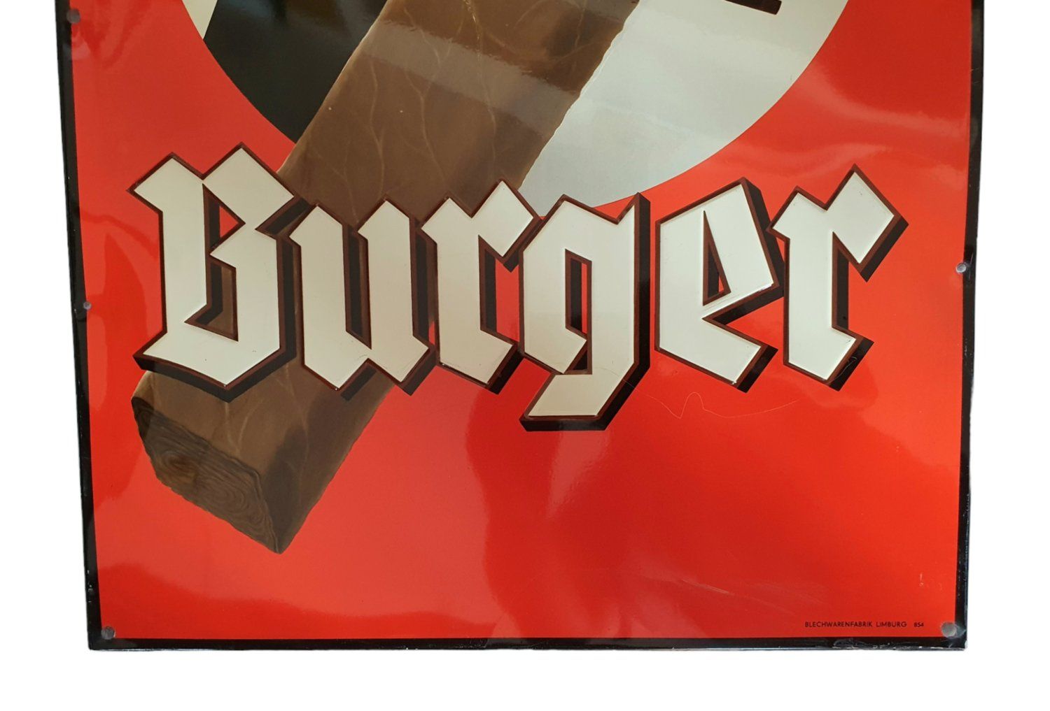 Schilder: altes BURGER Zigarren Blechschild – Gebraucht aus Flawil von JaguarXJSHE 2