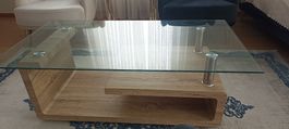 Couchtisch Glas Holz Nachbildung 119x64x41 cm gebraucht