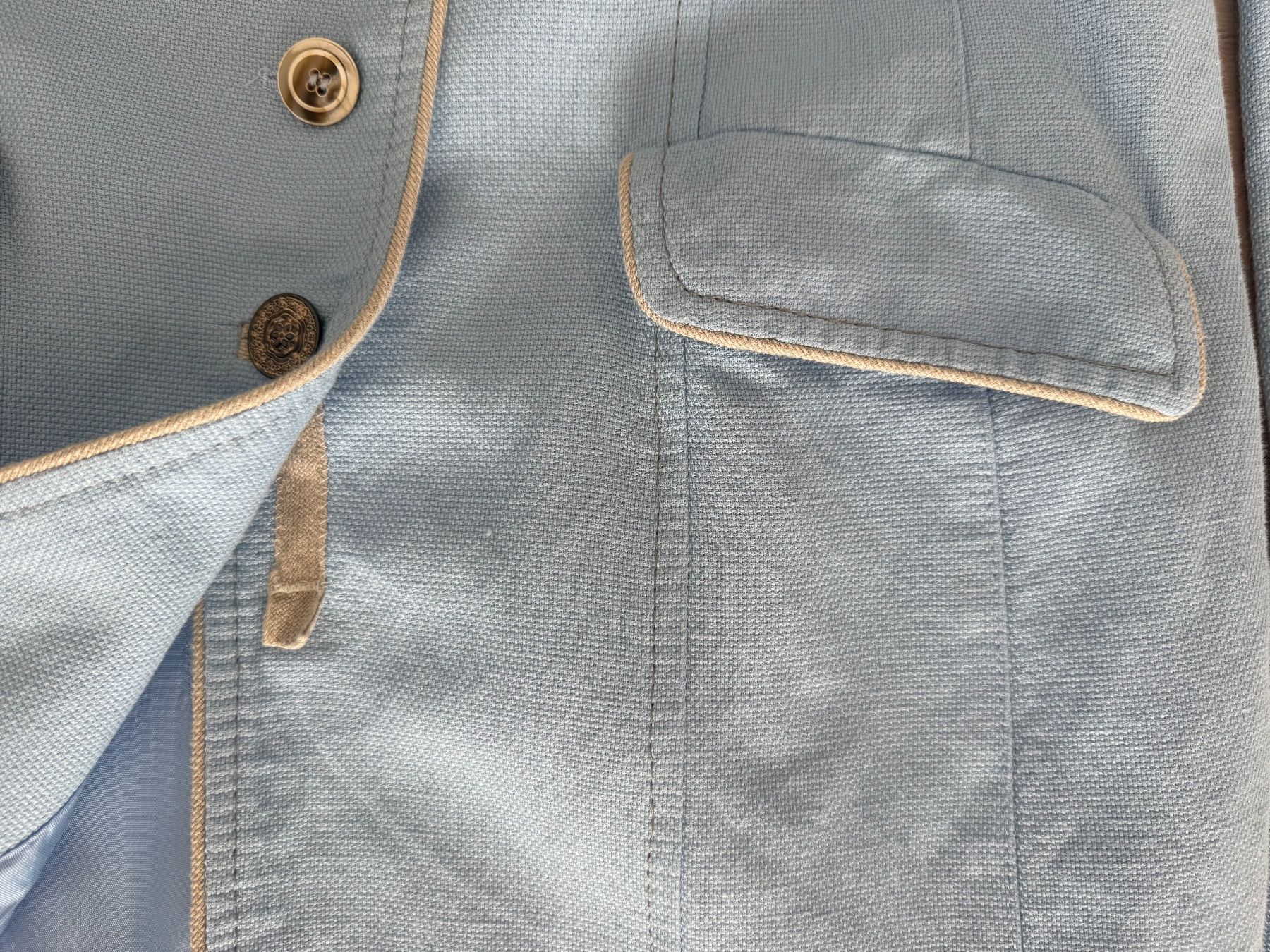 Madeleine Giacche: Madeleine Long-Blazer Gr.40 hellblau / Leinen Baumwolle – Usato da Zollikon venduto da dorean 5