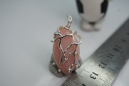 Opal Rosa Peru    Gefasst    Anhänger edel Ästchen