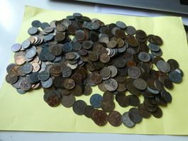 Schweiz, Riesenlot alte 1- und 2-Räppler,  786 gr.