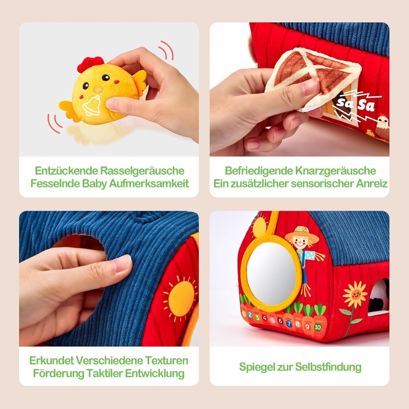 Giocattoli: Sensorisches Bauernhof Spielset mit 6 weichen Tieren – Nuovo (secondo la descrizione) da Thun venduto da onlino 6