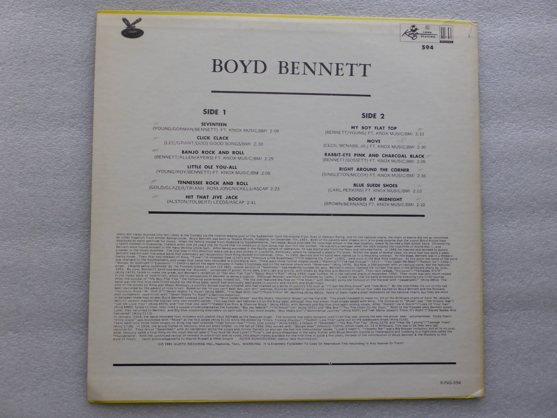 Dischi in vinile: VINYL  LP  BOYD BENNETT – Usato da Küssnacht am Rigi venduto da Sunnestrahl 3