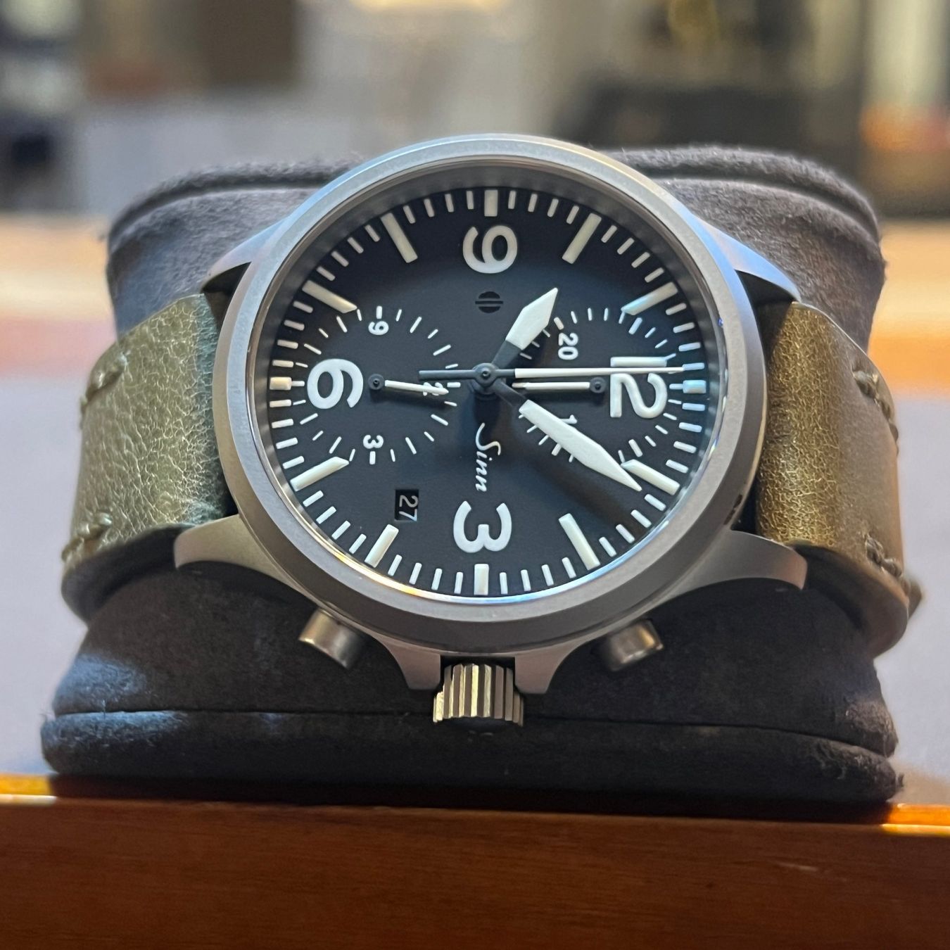 Sinn Orologi: Sinn Automatic Duochronograph Black Dial Full Set 756 – Usato da Carouge GE venduto da Watchaser 5