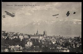 Lausanne, Vue générale et les Alpes de