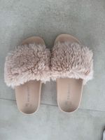 Pantoletten Kunstfell beige Grösse 37