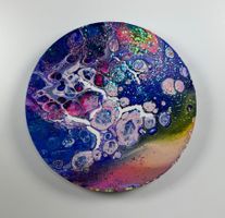 Acryl-Flüssigmalerei, kreisförmig