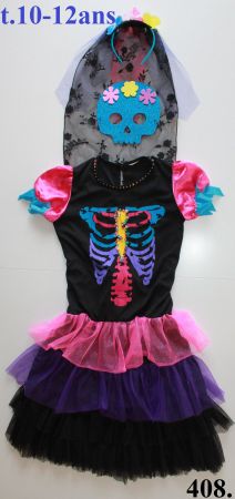 Costume squelette / Skelett t. 10 - 12 ans