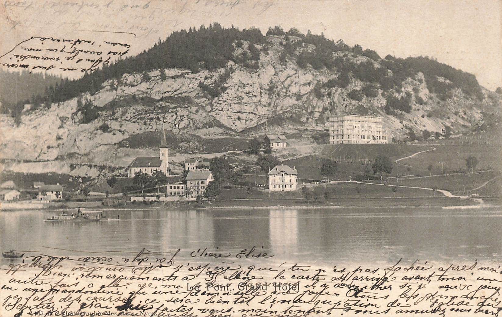 Cartoline postali: Le pont grand hotel – Usato da Biasca venduto da Blenio71