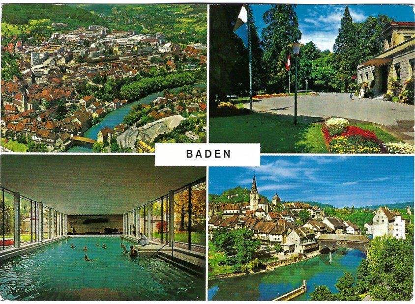 Ansichtskarten: AK Baden AG, 4-teilig – Gebraucht aus Rheinfelden von wil_m7gh
